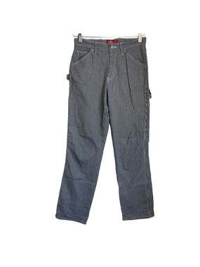 Dickies Girl Junior's Hickory Striped Relaxed Fit Cargo Painters Pants S…